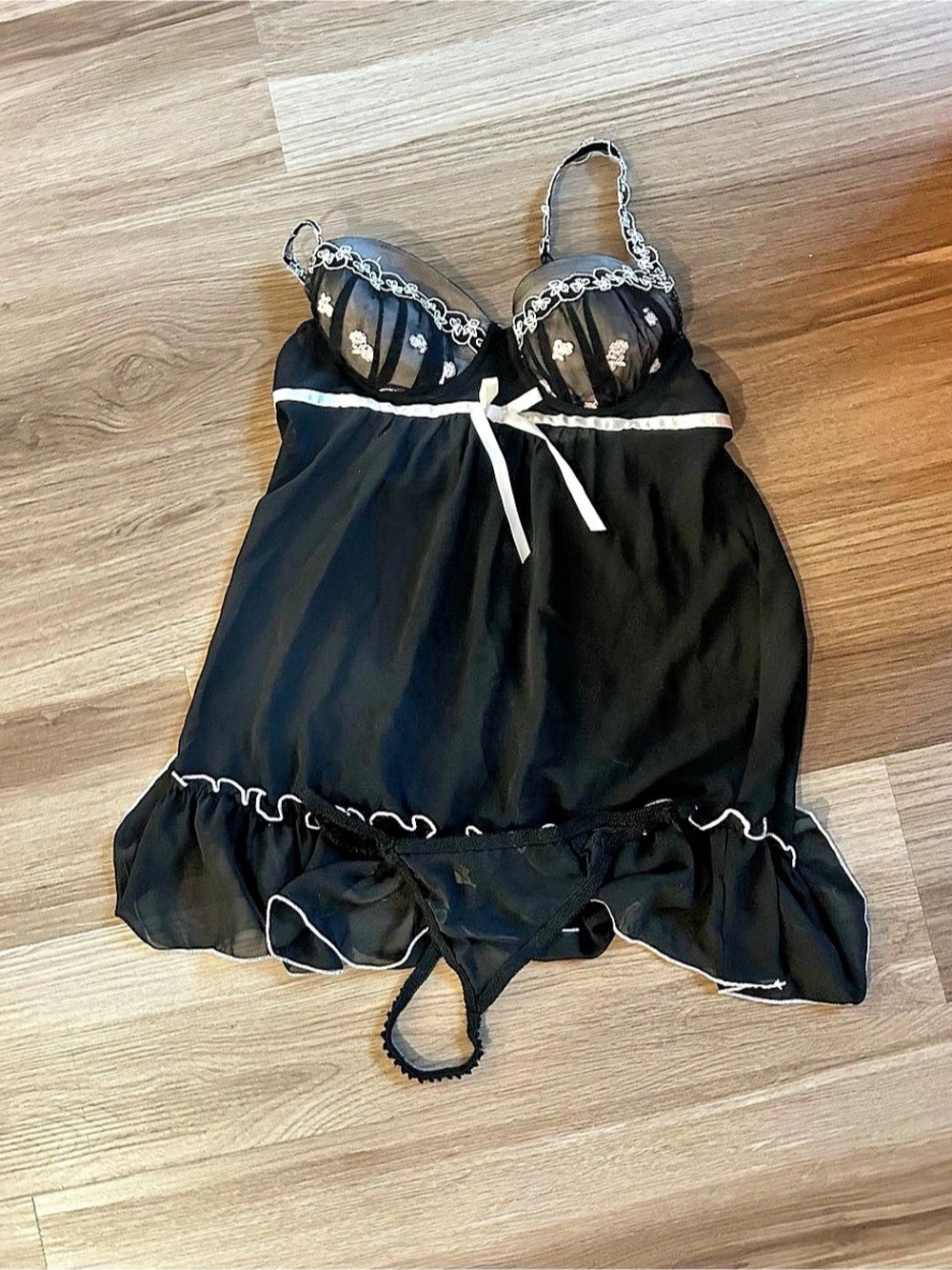 Ambrielle Ruffle Chemise in Black